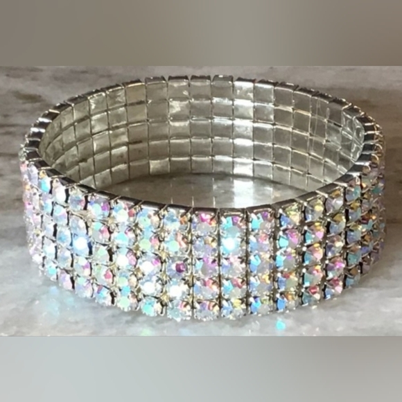 5 Row Stretchy Rhinestone Bracelets - Picture 3 of 3
